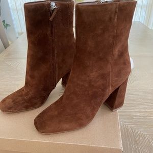STEVE MADDEN WOMEN BOOTIES CHESTNUT SUEDE SIZE 7.5 NEW